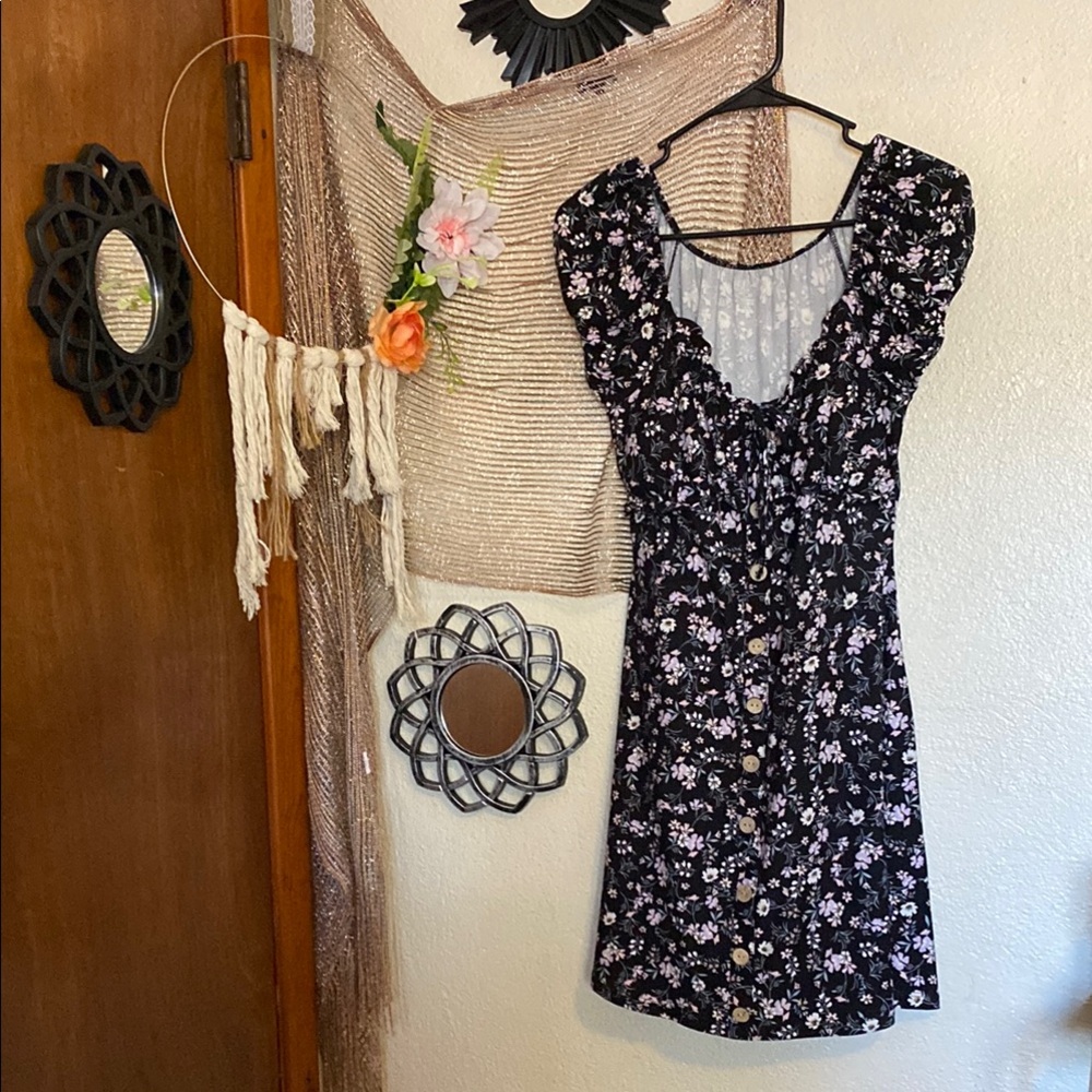 No Boundaries Black Midi Sundress with Flutter Sleeves and Scoop Neck